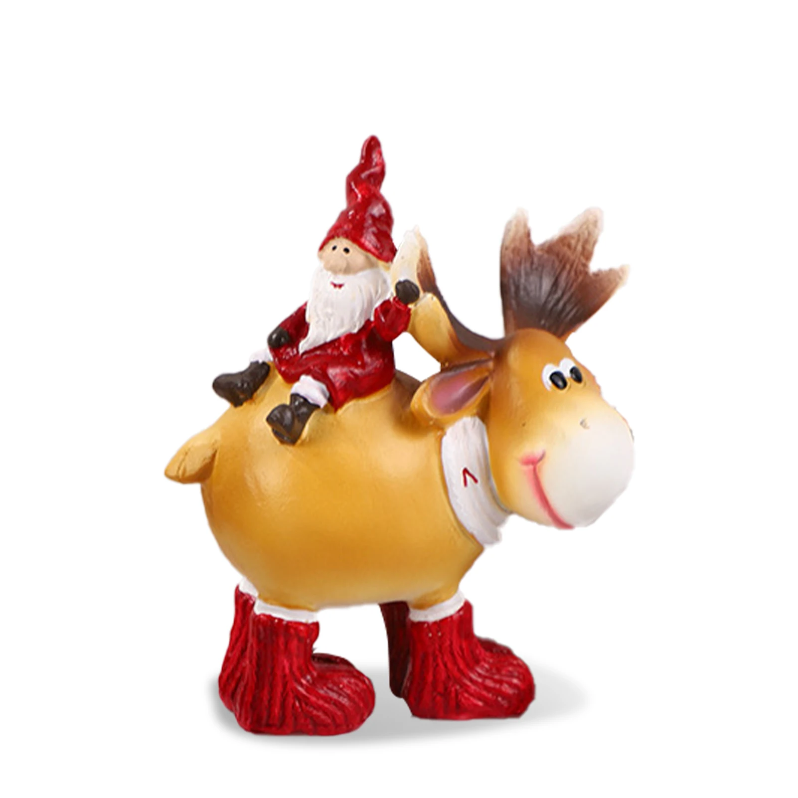 

Christmas Gnome Ornaments Resin Gnome Riding An Elk Decoration Resin Crafts Figure Santa Elf For Christmas Bedroom Living Room