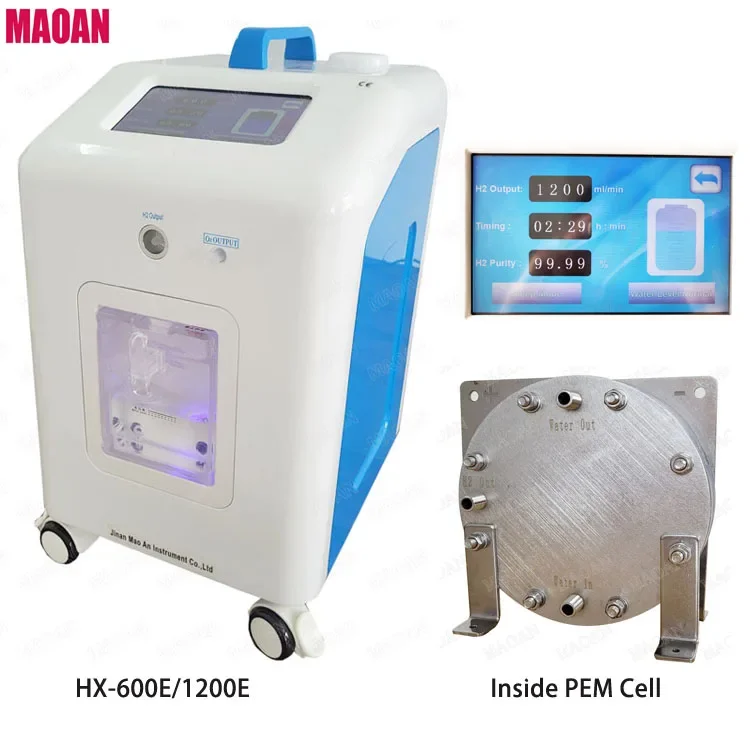 Фото Аппарат для водородной терапии MAOAN HX-1200E с технологией SPE/PEM, сертифицированный CE, регулируемый поток 1800 мл/мин №3
