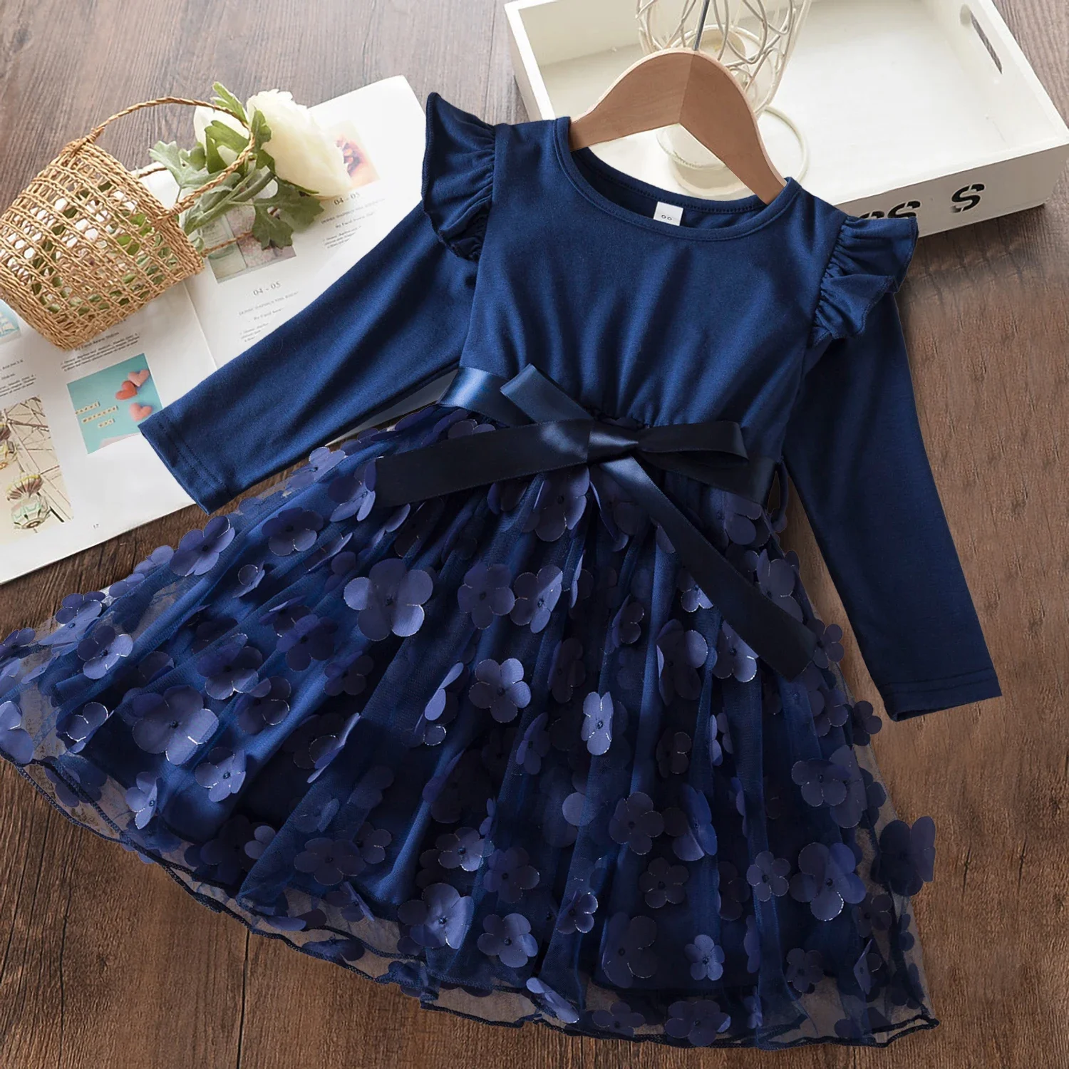 Детское осеннее платье с длинным рукавом