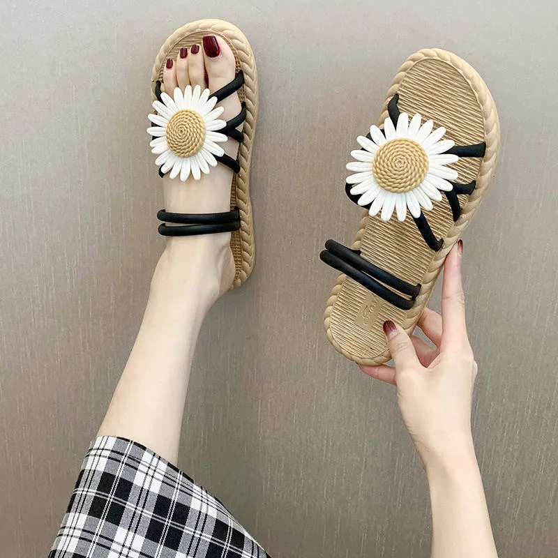 Summer New Beach Sandals Slippers Women Roman Fashion Flat Bottomed Soft Soled Sandalias Zapatos Mujer Flip Flops Zapatillas De