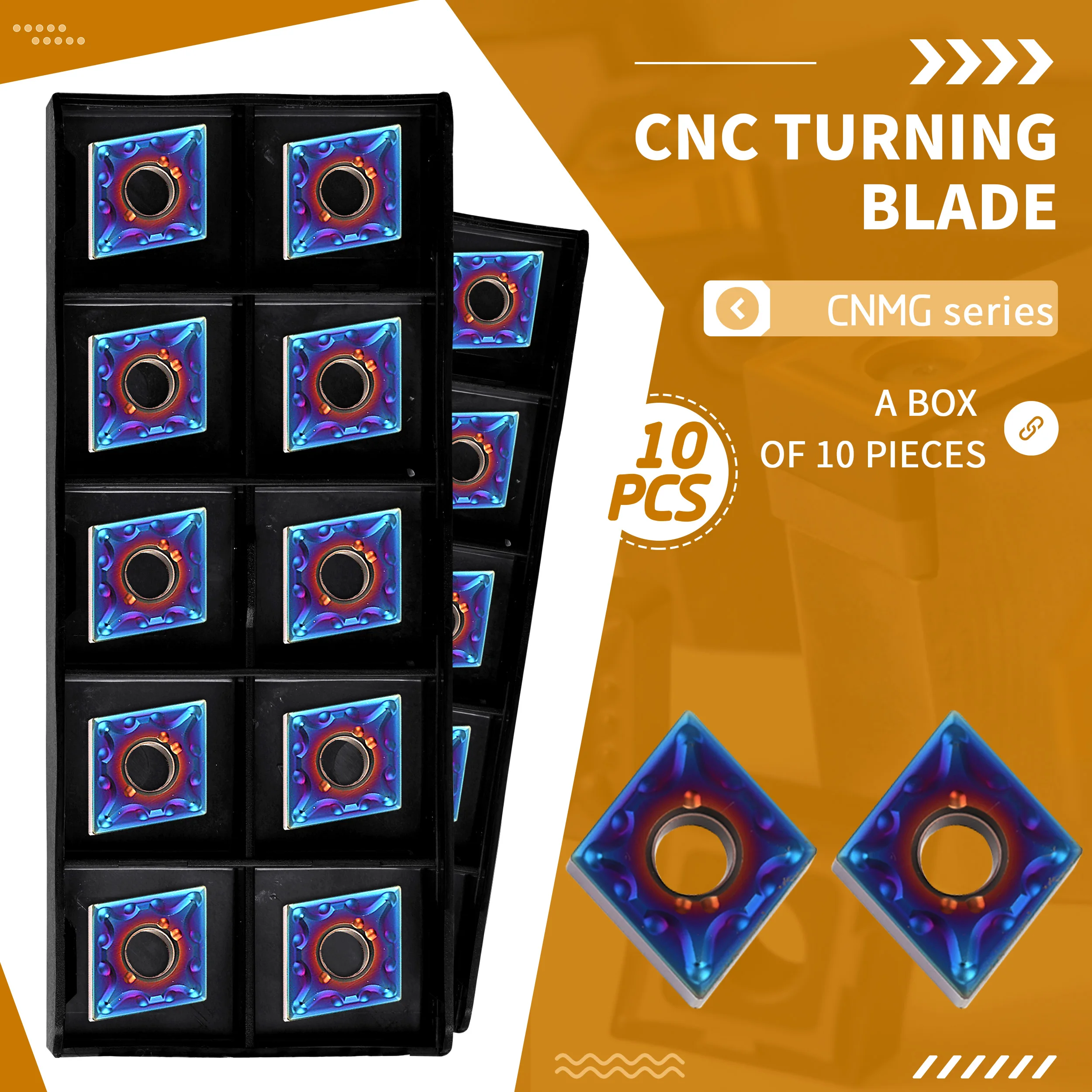 

Lathe Cutting Blades CNMG120404 CNMG120408 MA GD8010 Wear-resistant Carbide Inserts External Turning Tool Nano Blue Flame Series