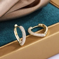 2022 korean exquisite fashion earrings small fragrant wind full of diamond love earrings french retro wind zircon new jewelry