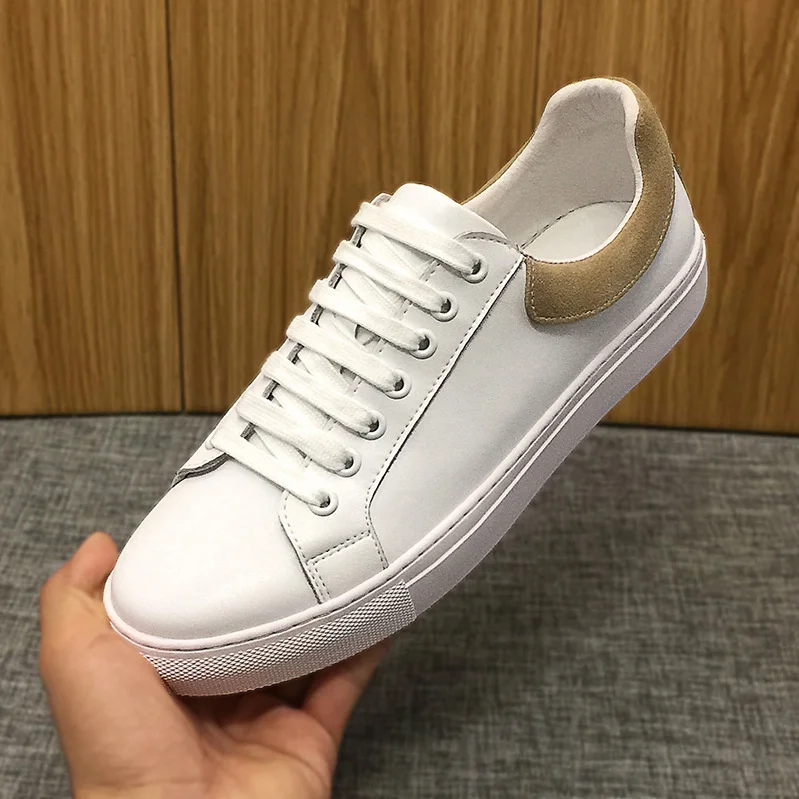 

Luxury brand genuine Men's 2023 new fashion leather small summer white fashionable board versatile Korean casual shoes