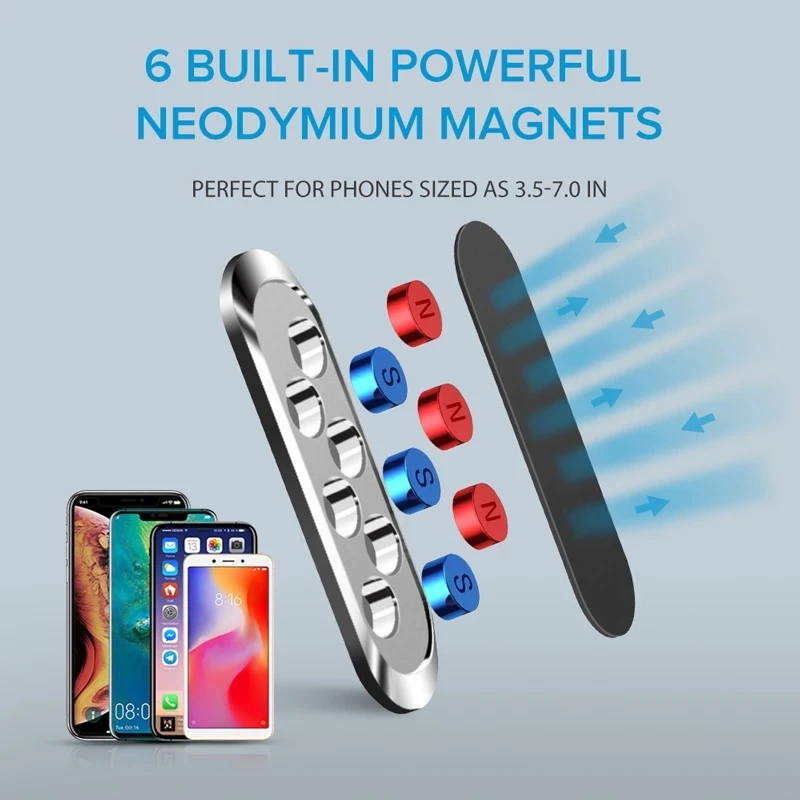 magnetic car phone holder dashboard mini strip shape stand for iphone samsung xiaomi metal magnet gps car mount for wall free global shipping