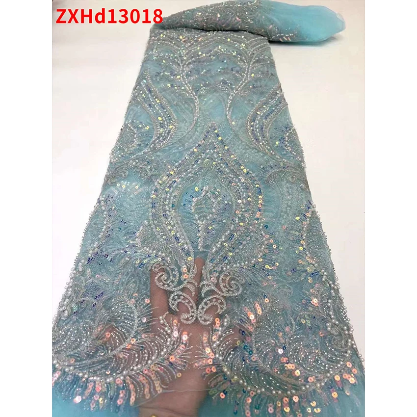 

Amazing Ankara Beaded embroidery Lace Fabrics Hot Sale Eco-Friendly ​Cloth For woman Party Dress ZXHd13018