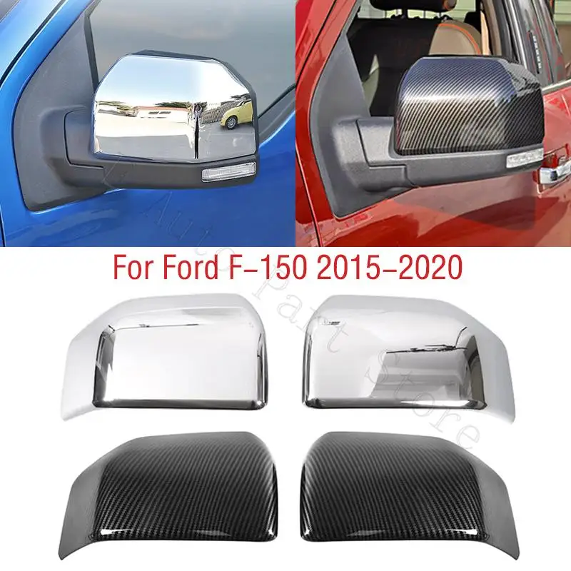 

2PCS For Ford F150 F-150 2015-2020 Car Wing Door Side Mirror Cap Shell House Outside Rearview Mirror Cover Lid