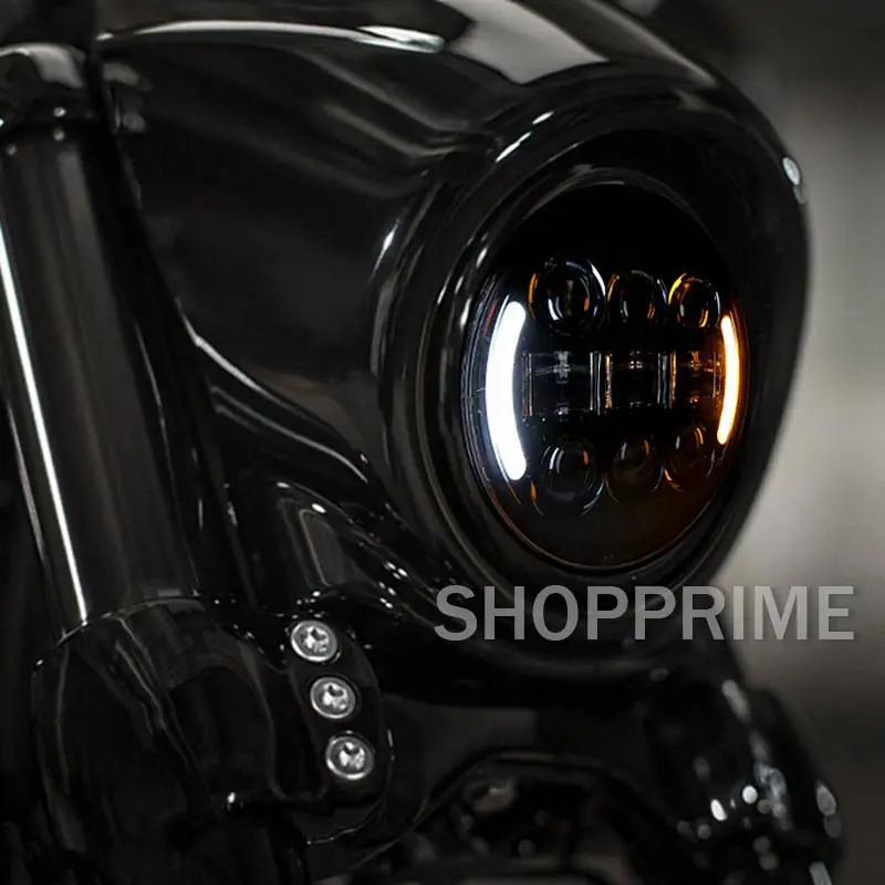 5 75 дюймовая светодиодная фара DRL черная для Honda Shadow VT 600 700 750 1100 VTX 1300 1800 3/4 "