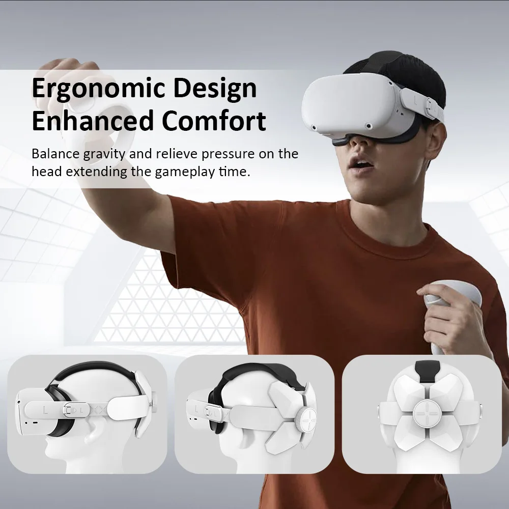 Upgrade Elite Strap For Oculus Quest 2 VR Headset Adjustable Comfortable Soft Halo Strap For Meta Oculus Quest 2 Accessories