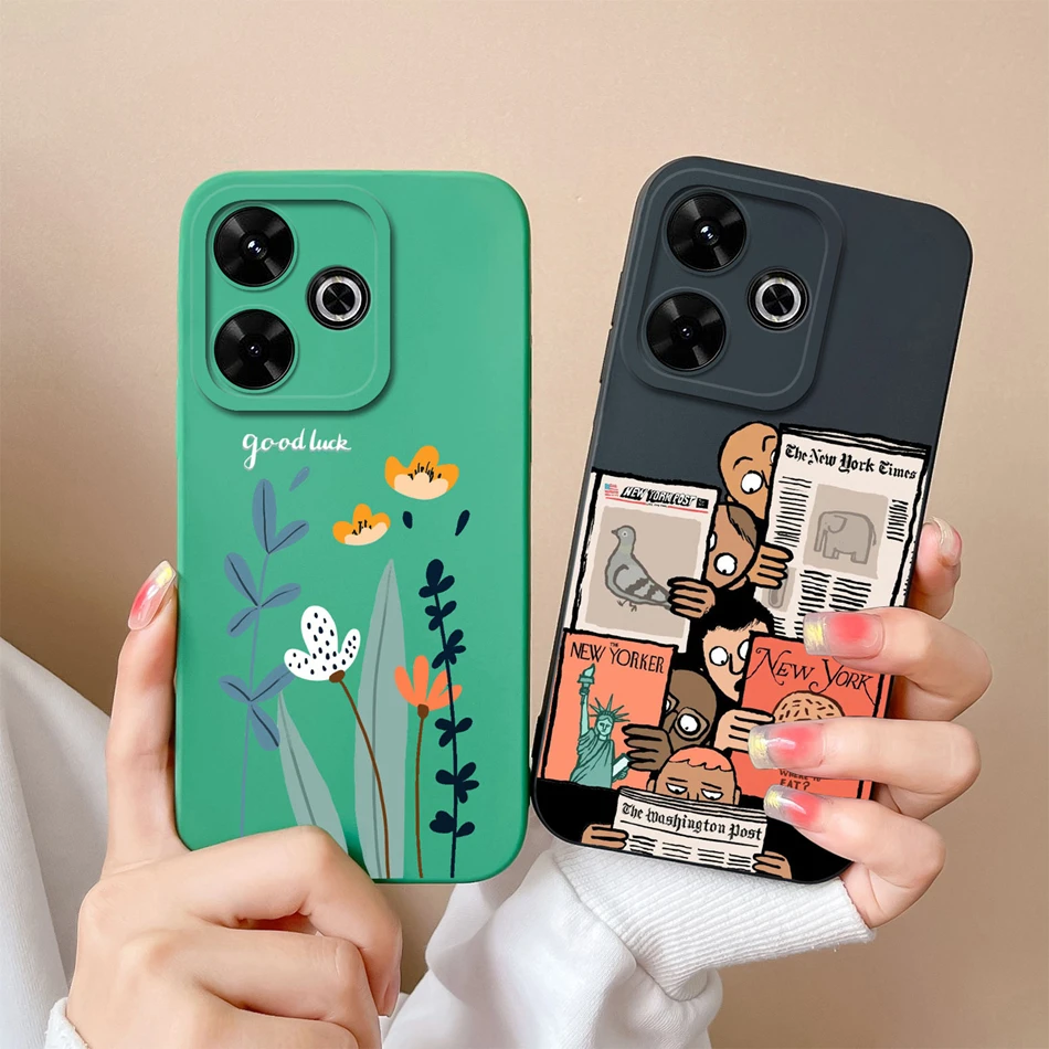 Чехол для телефона Xiaomi Poco M6 Pro милый чехол с динозавром мягкий защитный из жидкого