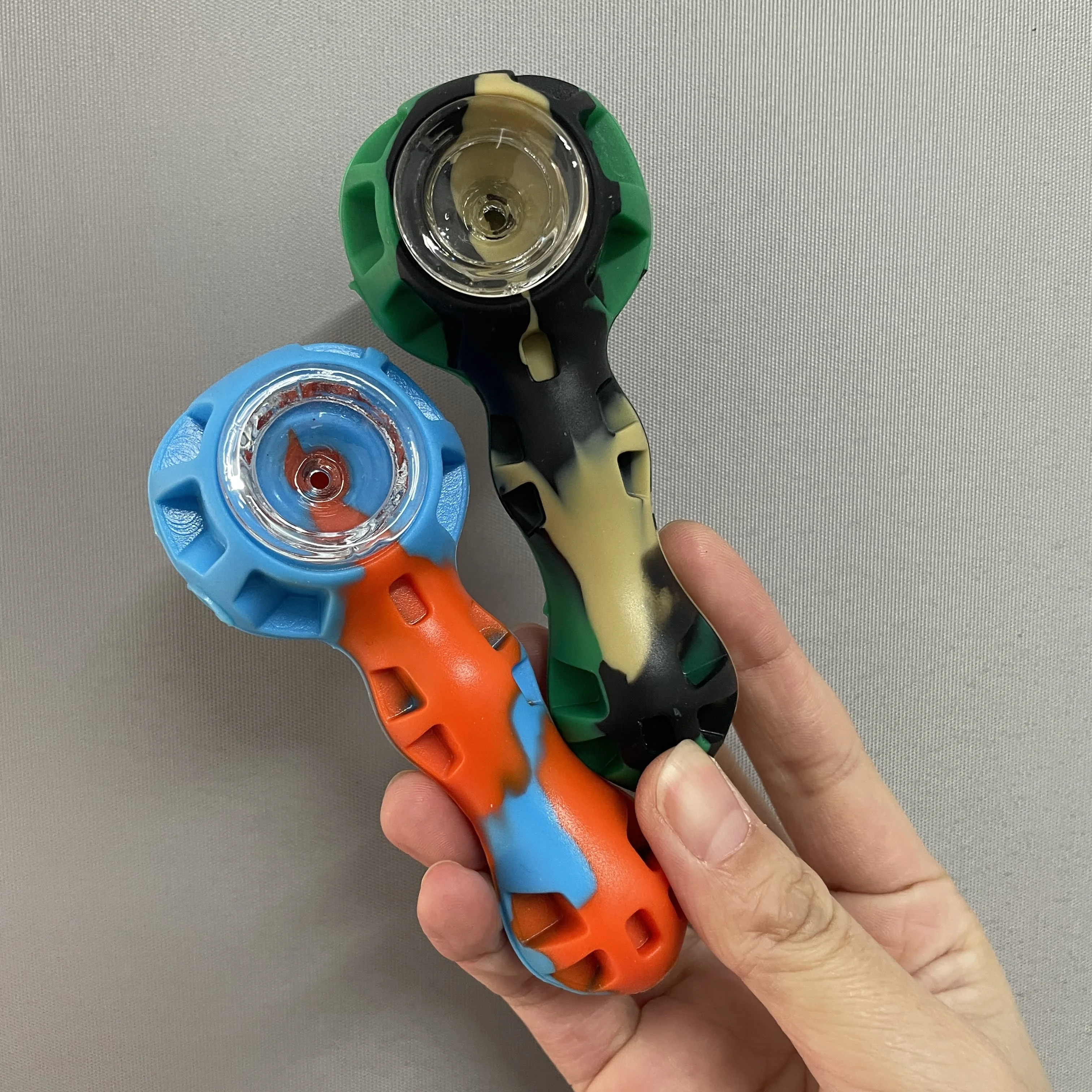 

Silicone Hand Pipe with Dab Tool Smoking Pipe 4.25 Inch