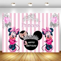 disney mickey mouse backdrop princess girls birthday party custom photography background baby shower cake table banner