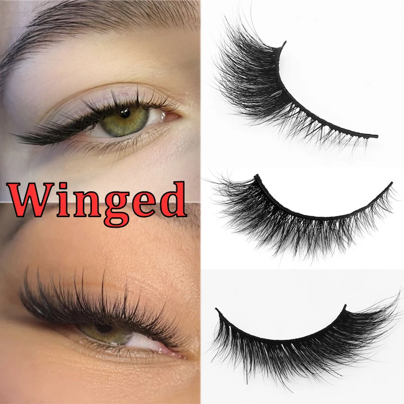 

Newly Mink Eyelashes Eye End Thick Curl Handmade Eyelash Natural Wispy Long Lashes Charm Eye Makeup Tools For Lash Extension