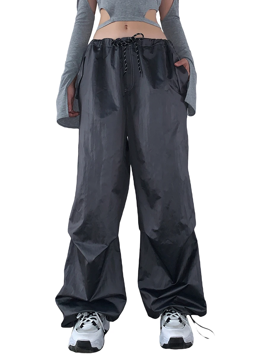 

Womens Wide Leg Y2K Cargo Pants Lounge Loose Sweatpants Baggy Pants Drawstring Elastic Waist Athletic Trousers