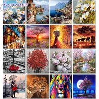 gatyztory paint by numbers scenery 60x75cm oil painting by numbers on canvas animals frameless diy handpaint flowers decor