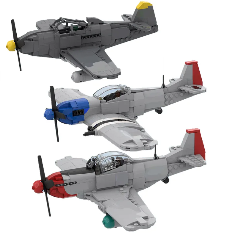 

NEW WW2 Military MOC US P-51D Mustang fighter Model DIY creative ideas high-tech Children Toy birthdayGift aircraft Plane Blocks