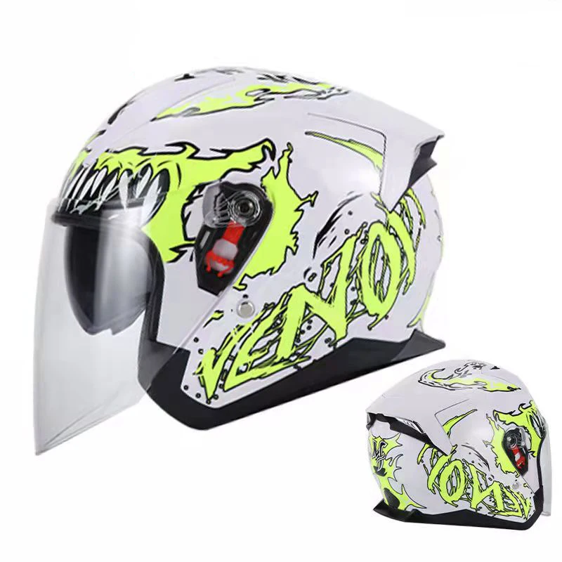 Мотоциклетный шлем полулицевой из АБС-пластика с двойными линзами для женщин и