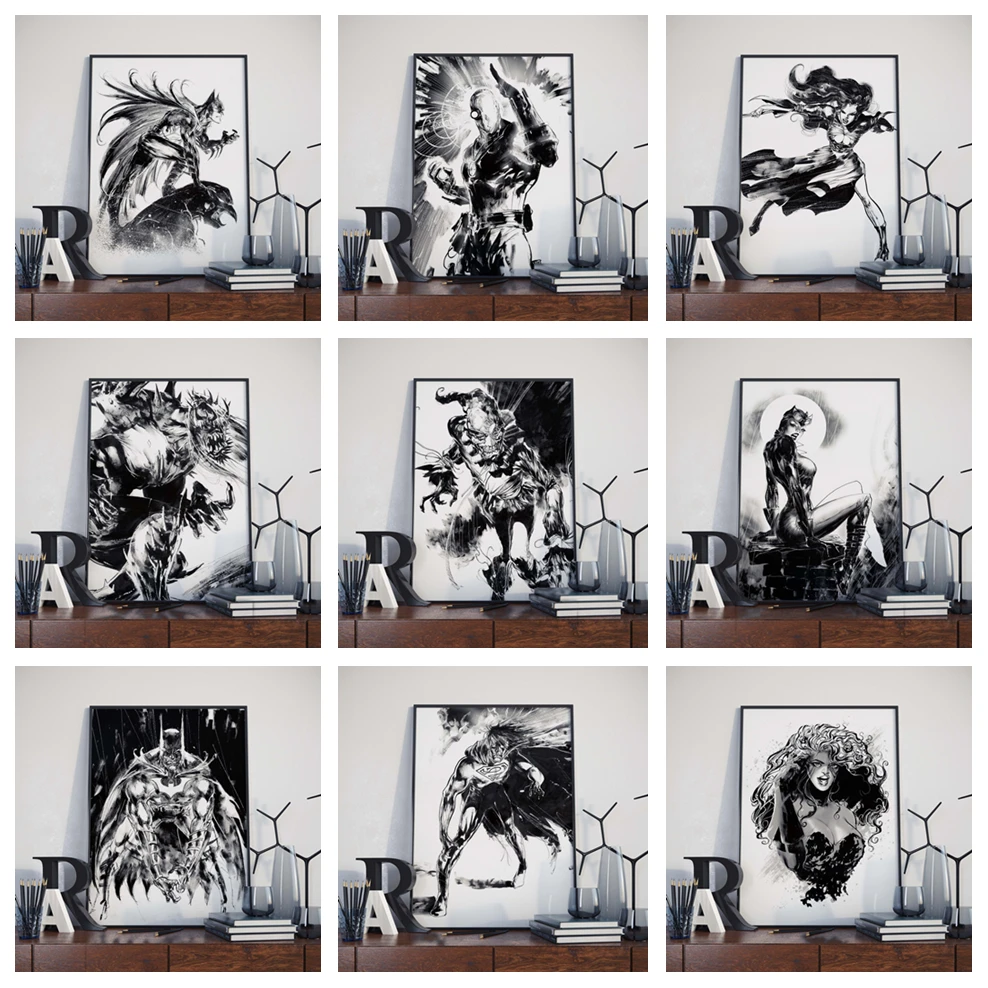 

Плакат Bandai DC с деталями фильмов и ТВ, Бэтмен, чудо-женщина, флэш-легенды будущего, Картина на холсте, настенное искусство, кавайный декор для ...