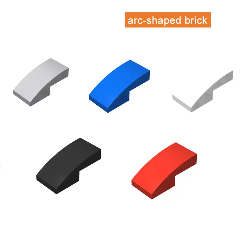 

100pcs 1x2 Moc Arc-shaped Brick DIY Classic Education Slope Building Blocks Compatible with Assembles Particles Toys 11477