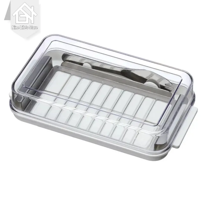 

Kitchen Stainless Steel Butter Knife and Shell Kitchen Butter Box Knife and Lid Cutting Food Container Sealed Storage Butter