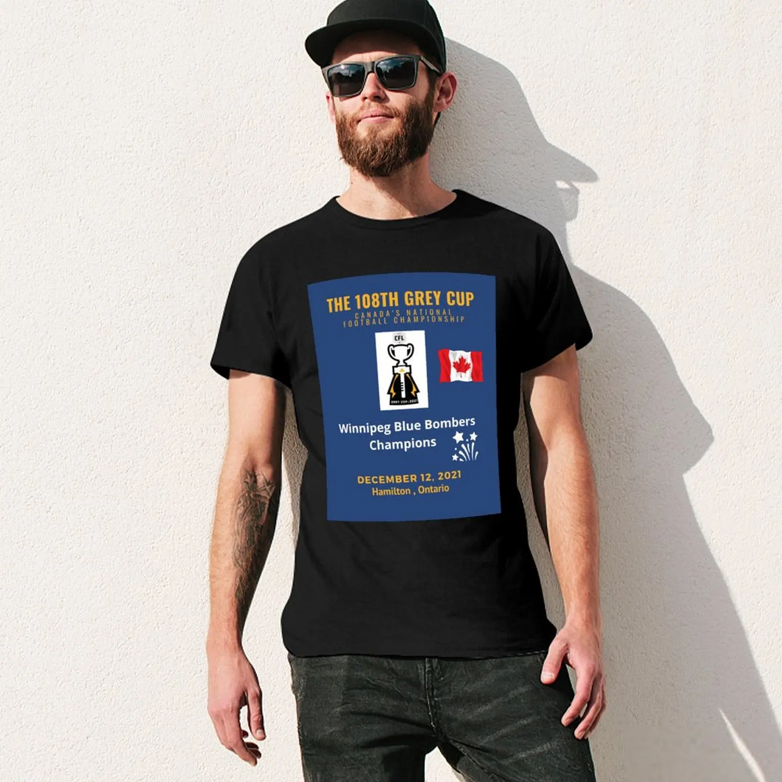 Фото Футболка Winnipeg Blue Bombers Grey Cup Champions 2021, высокоэластичная спортивная футболка №3