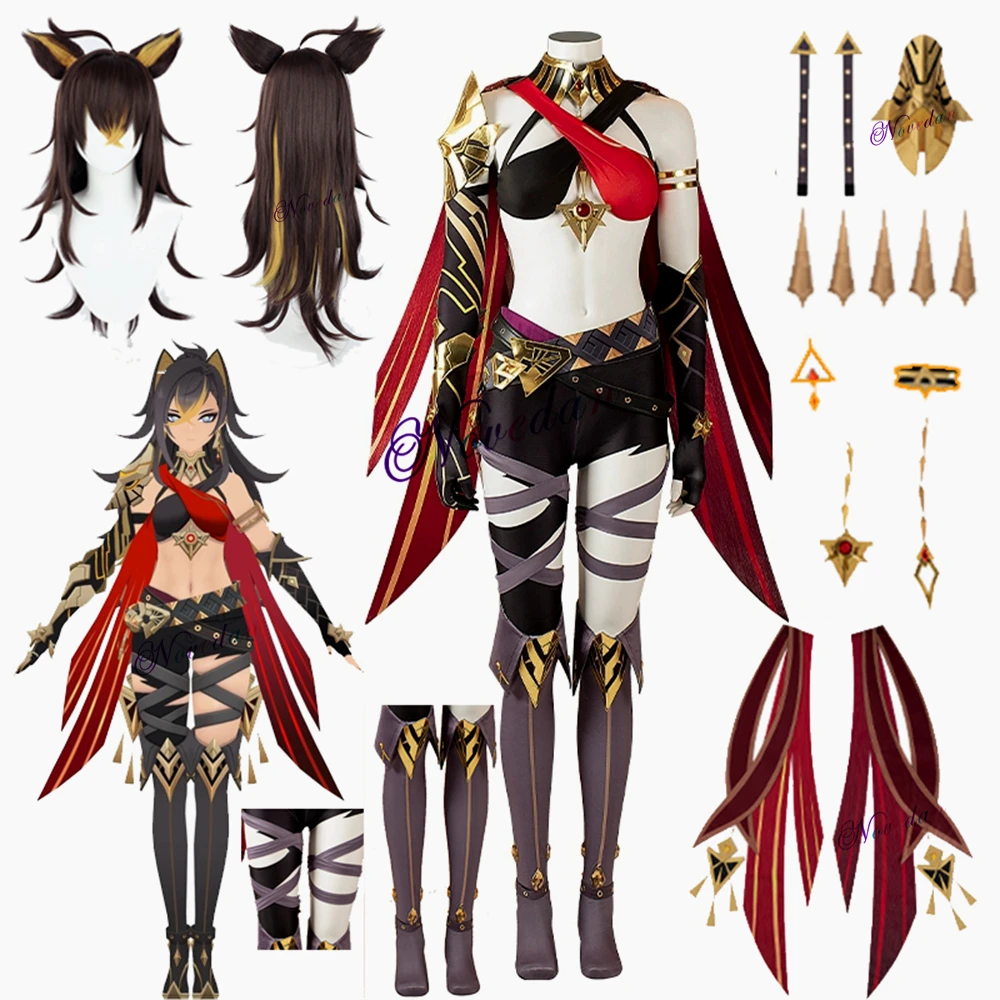 

Game Genshin Impact Dehya Cosplay Costume Sumeru Genshin Impact Cosplay Dehya Wig Anime Sexy Party Halloween Costume Woman