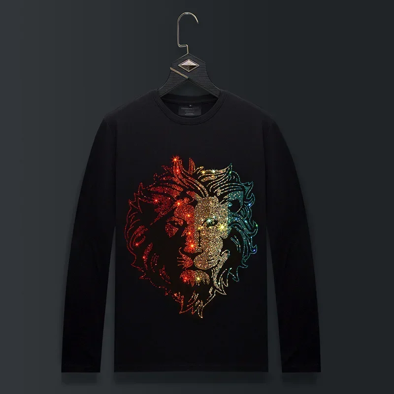 Мужские футболки с длинным рукавом больших размеров модная уличная одежда со