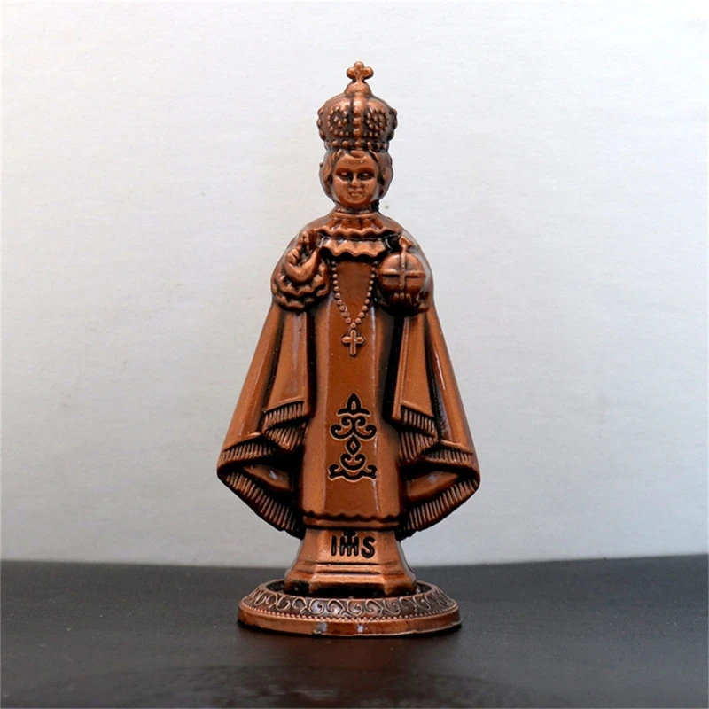 Элегантная металлическая статуэтка Марии с винтажными детальными антикварными