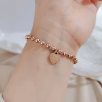 love bead bracelet for women minimalist fashion engraving couple accessories valentines day gift trendy woman jewelry 2022