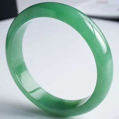 

zheru jewelry natural Burmese jadeite 54mm-64mm light green bracelet elegant princess jewelry best gift