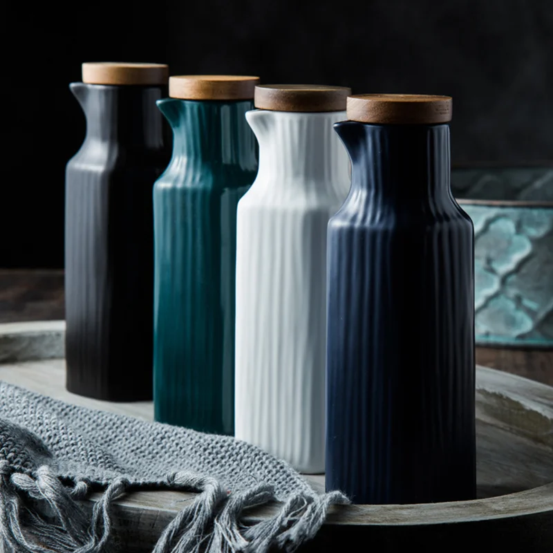 

Ceramic Soy Sauce Vinegar Cruet Dressing Jar Oil Cup Nordic Style Art Oil Vinegar Cup Kitchen Tableware