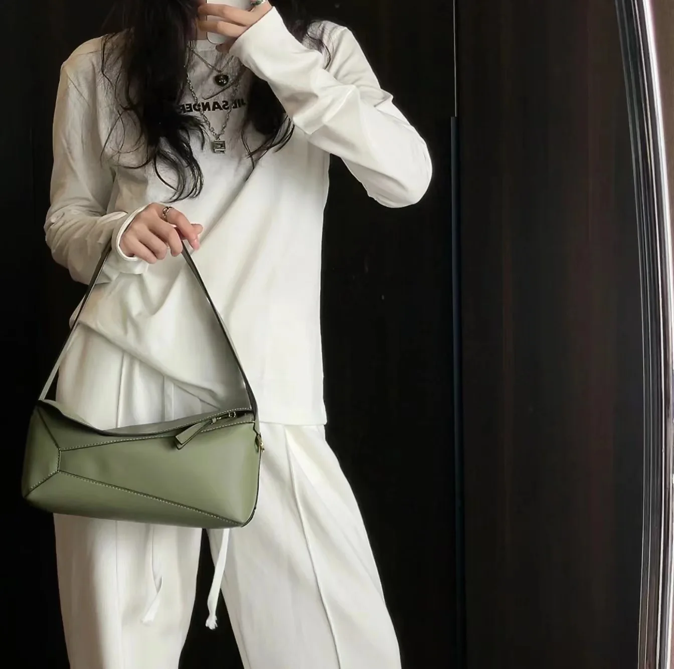 New Geometric Underarm Bag Leather Diamond Bag Commuter Versatile Shoulder Bag Fashion Retro Large Capacity Handbag for Women