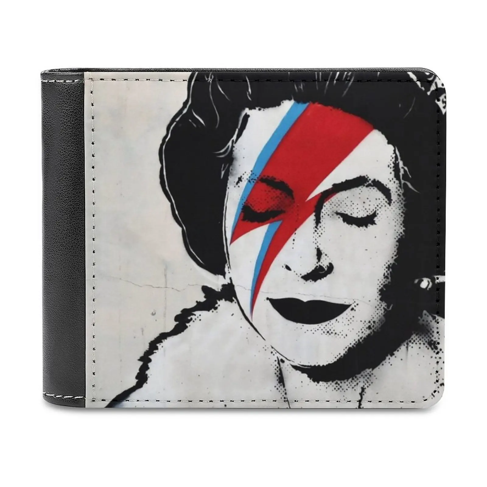 

Banksy Uk England Queen Elisabeth Rockband Face Makeup Original Fashion Credit Card Wallet Leather Wallets Personalized Wallets