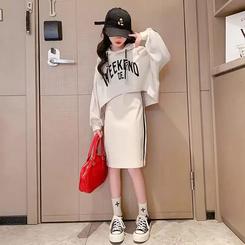 Детское спортивное платье с капюшоном цвет в ассортименте