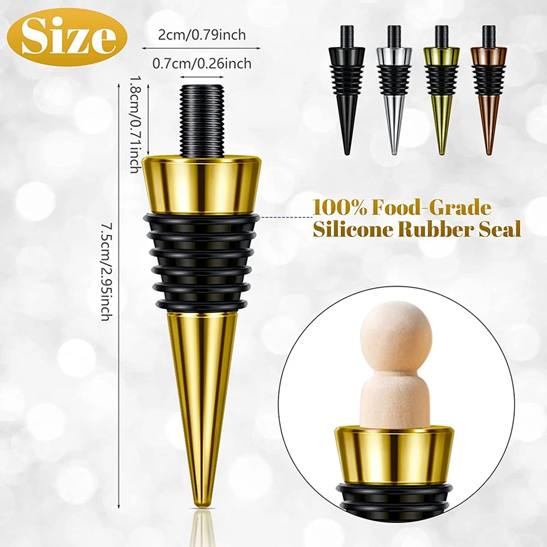 

Стопоры для винных бутылок с резьбой, 10 шт.