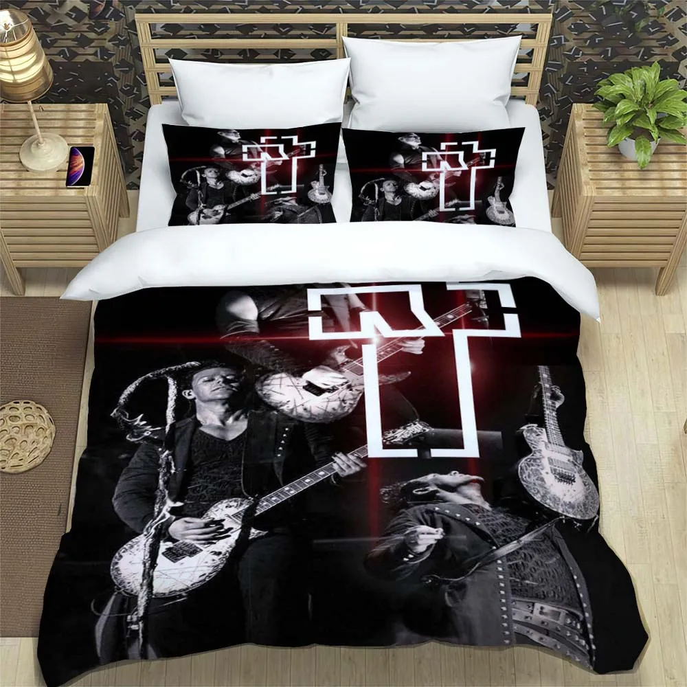 

Rock Band R-Rammstein Sheets Quilt Covers Bedding Dormitory Sheets Three-piece Bedding Set Three-piece Soft Warm Bedding Set