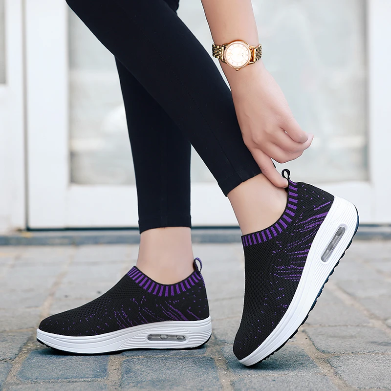 Women's Shake Shoes Comfortable Platform Walking Sneakers Lightweight Casual Air Fitness Footwear