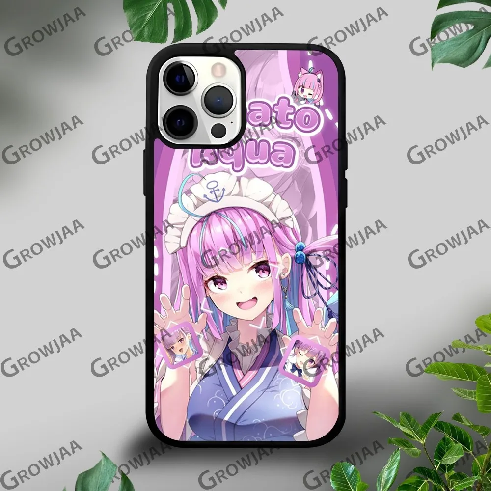 Чехол для телефона H-Hololive M-Minato A-Aqua iPhone 16 15 14 13 12 11 Pro Xs Max Mini Plus Celulares Hard Funda