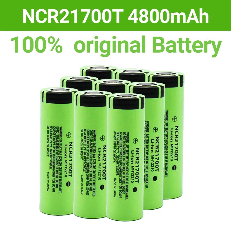 

100%/оригинальный литиевый перезаряжаемый аккумулятор 21700 NCR21700T, 4800 мАч, 3,7 в, 40 А, высокоразрядный аккумулятор, литий-ионный аккумулятор с высоким потоком энергии