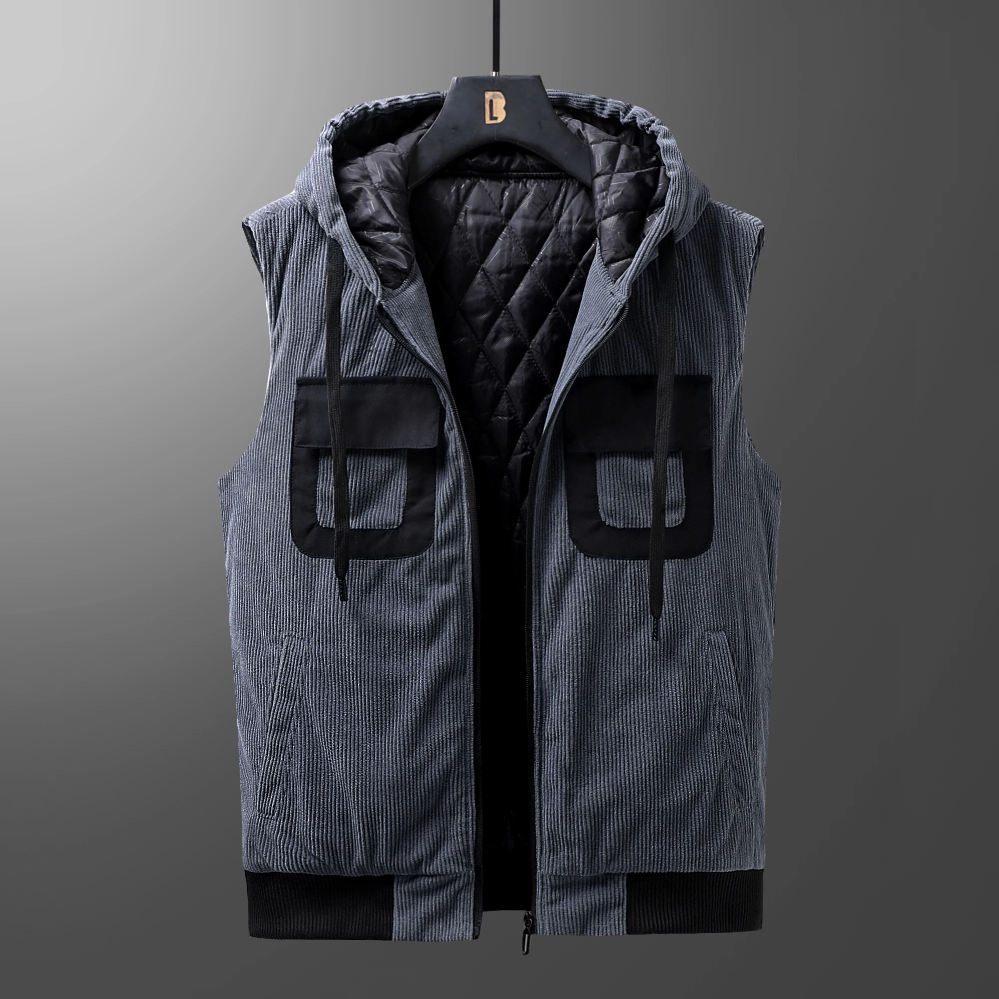 

Жилеты для мужчин, куртка, новинка 2022, зимние пальто с капюшоном, Techwear, корейская мода без рукавов, искусственные пуховики, теплые куртки