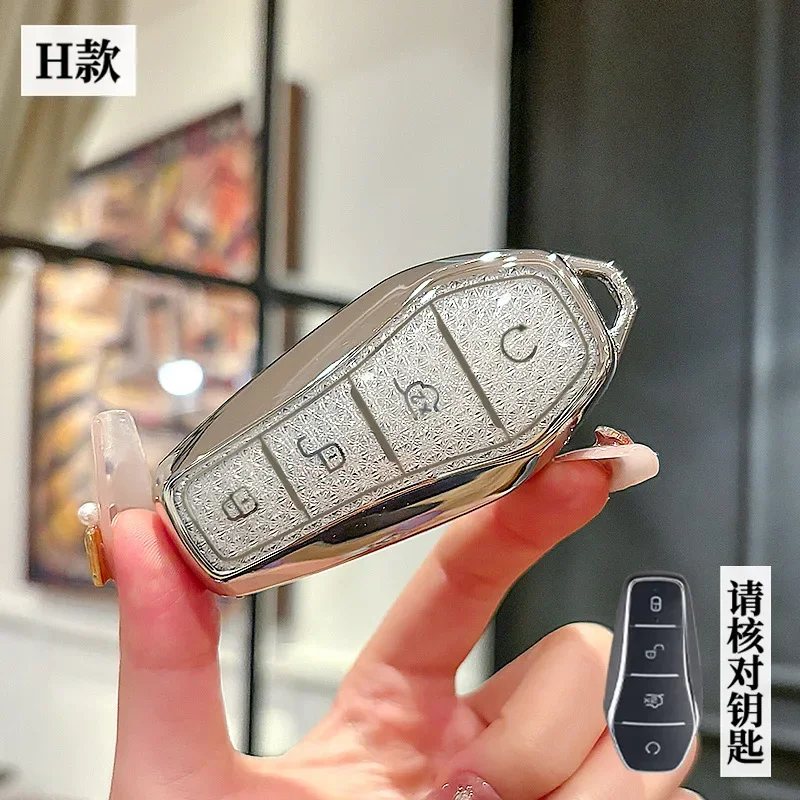 Чехол для ключей из ТПУ с цепочкой от машины BYD Atto 3 Han EV Dolphin Song PRO Max Tang DM Yuan E2 Qin PLUS