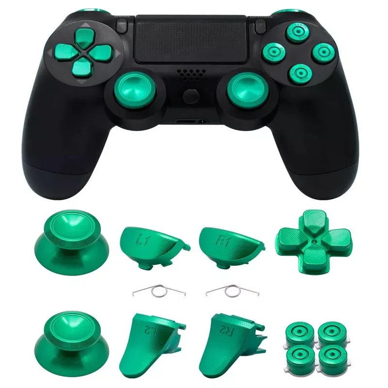 

Металлические кнопки для контроллера PS4 Pro PS4 Slim Gen 2, алюминиевые аналоговые стики и пулевые кнопки, D-pad и L1 R1 L2