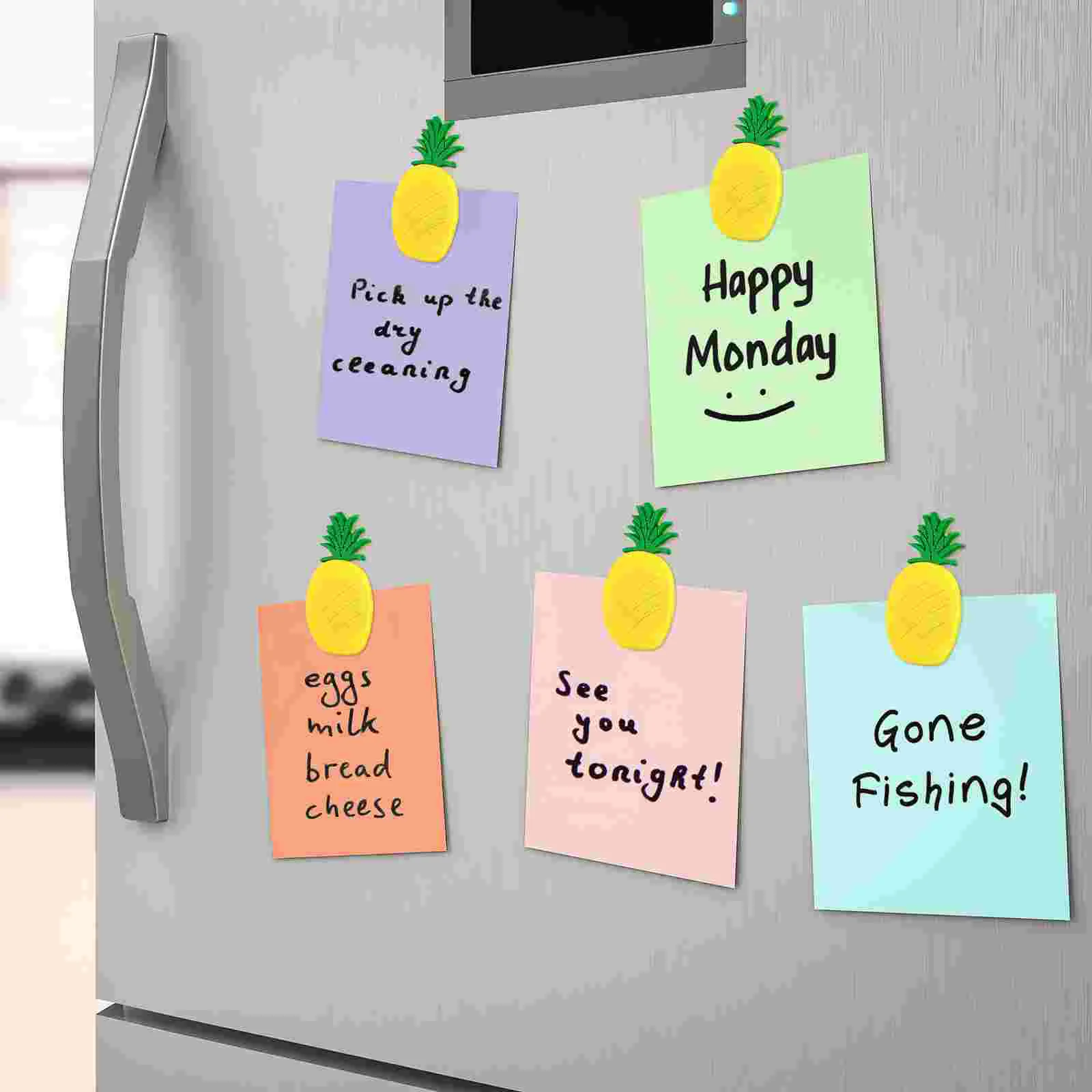 Белая доска для холодильника магнитная магниты ананас декор желтый