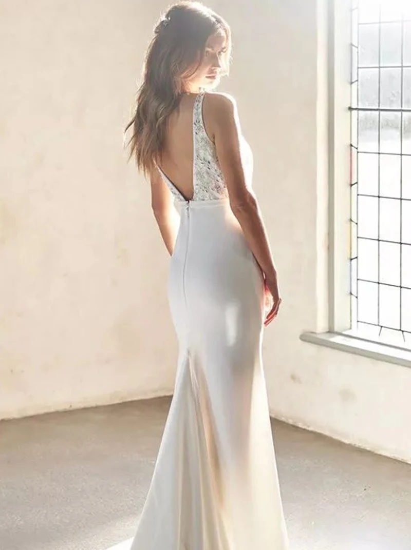 Свадебное платье YESRFS без рукавов