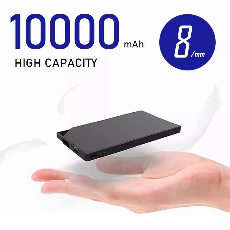 

TNTOR 8mm Portable Slim Power Bank 10000mAh 5v 2A Quick Charge External Battery for iPhone,