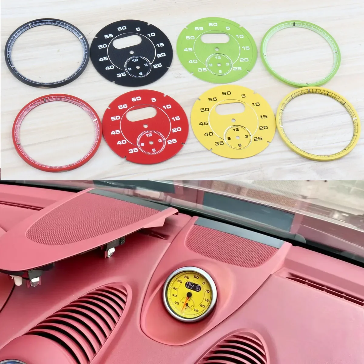 Фото 1 шт., циферблат, хронограф для Porsche 911 Carrera 2013-2019 997 958 Panamera 970 Cayenne Boxster Macan 718 982, секундомер №2