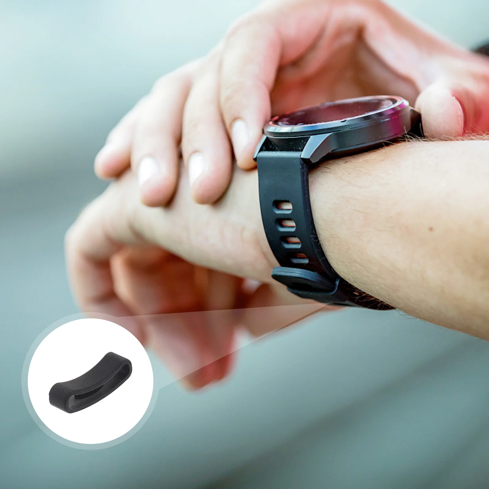 

Watch Ring Band Replacement Strap Holder Silicone Fastener Rings Buckle Keeper Bracelet Fall Anti Rubber Straps