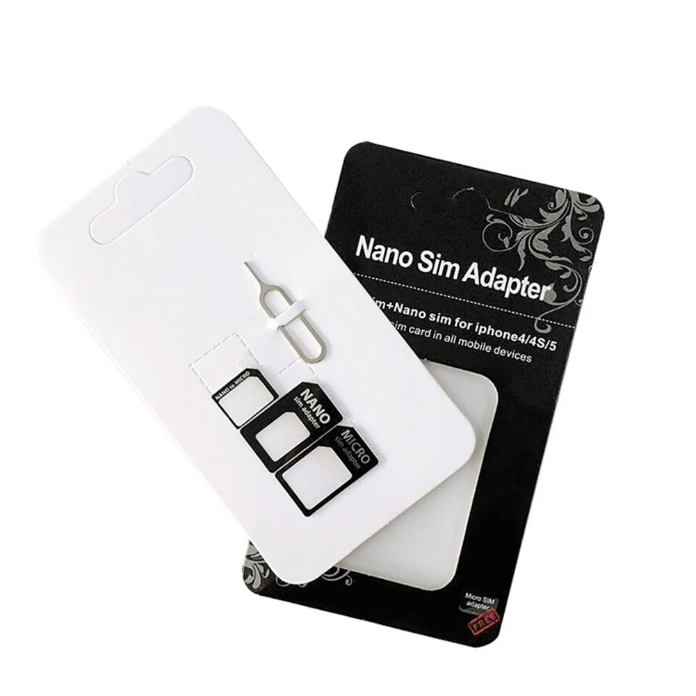 

4 In 1 Sim Card Adapter Kits With Card Pin Standard Micro Sim Card Tray For Nano Sim Card Converter Close Perfect Fit Sim Slot