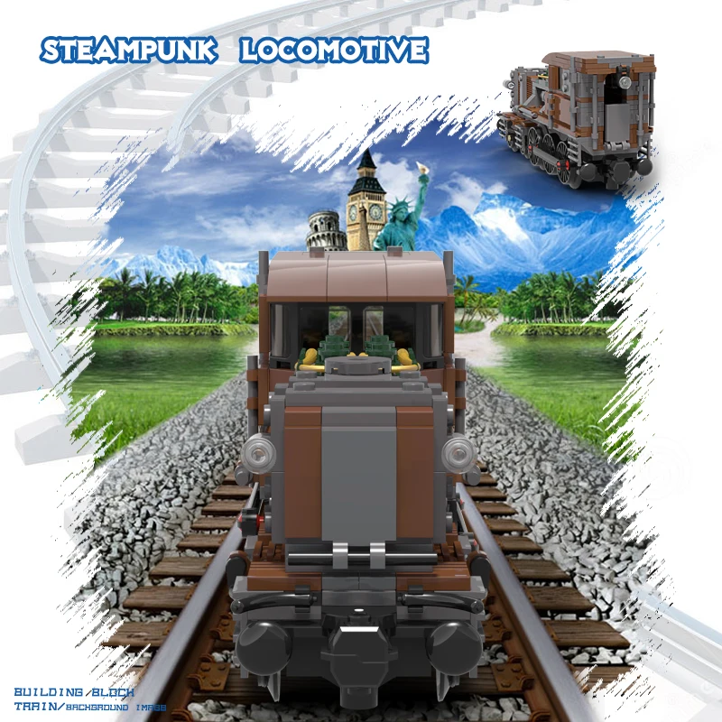 Детские игрушки 414 шт. MOC высокотехнологичный локомотивный поезд Модульные