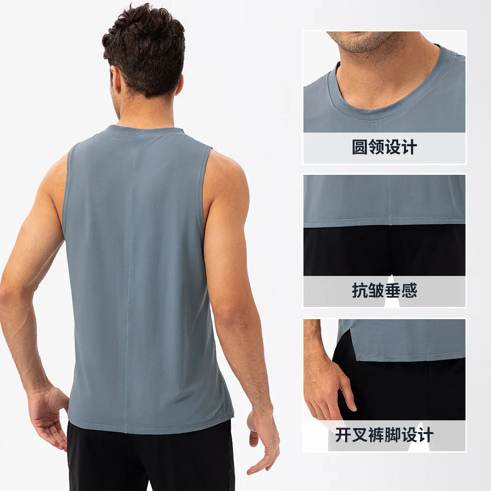 Men's   Loose  Quick-Drying  Breathable  Vest  Summer Shirt Gym Fitness Sports   Compression Sleeveless Bodybuilding Vest