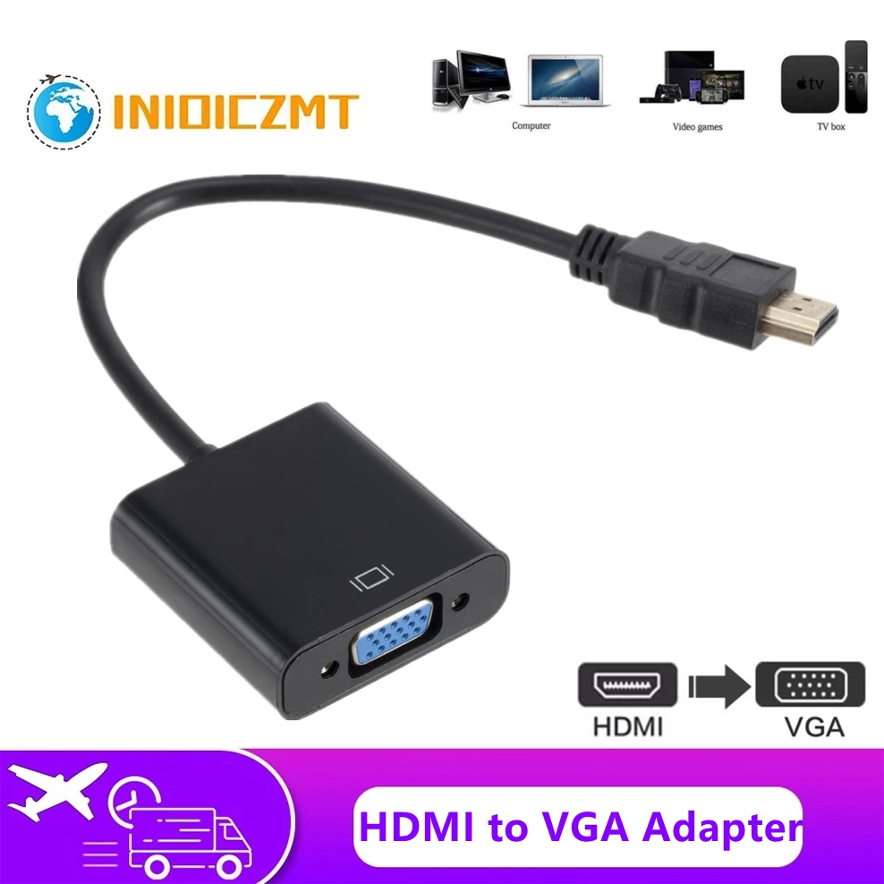 

1080P HDMI-compatible to VGA Adapter Digital to Analog Converter Cable For PS4 PC Laptop Xbox TV Box Displayer HDTV Projector